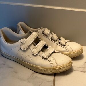 Veja White Velcro Sneakers
